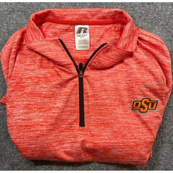 Russell Athletic OSU Half-Zip Pullover 2XL Red Heather Football, Basketball Fall - Picture 6 of 6